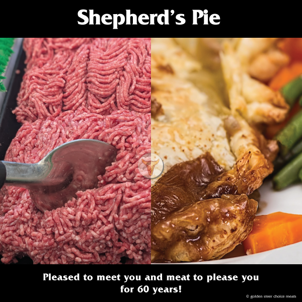 Butcher serving Bellevue, Redmond, and Kirkland since 1968 - Shepard's Pie.